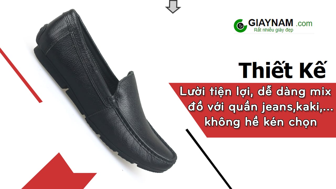 Giày lười nam Bit Loafer màu đen GL401D